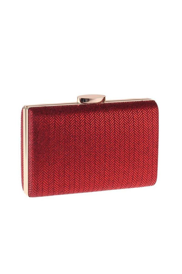 Eenvoudige rode vierkante clutch Jetzt online – Bild 2