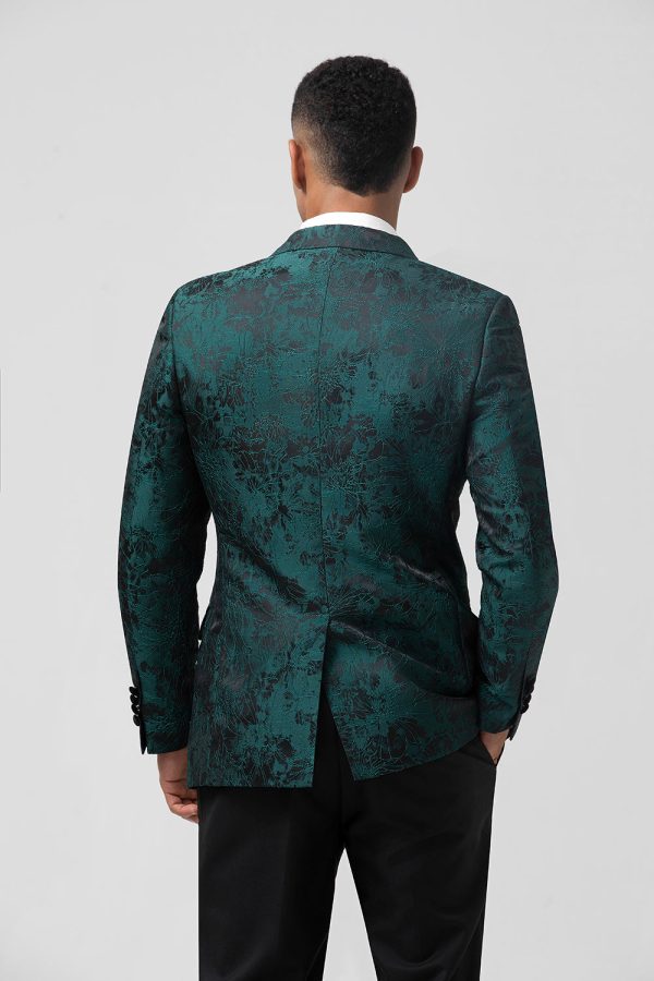 Donkergroene Jacquard Peak Lapel 2 Stuks Heren Galapakken Jetzt online – Bild 2