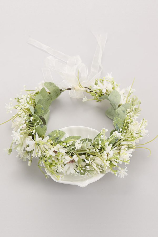 Witte Garland Crown Bruids Hoofdband Im Angebot