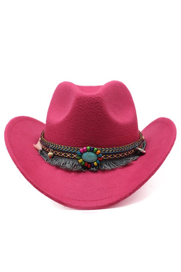 Brede rand Fedora Gentleman Sir Church Vintage Western Cowboy Hoed Online-Schn?ppchen – Bild 3
