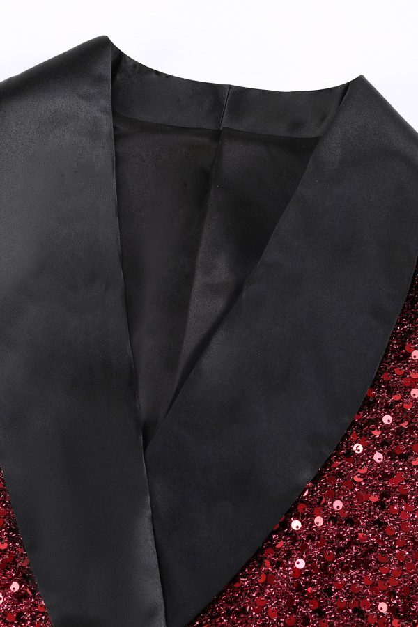 Sprankelende bordeauxrode Bodycon maxi blazer voor dames Rabatt – Bild 4