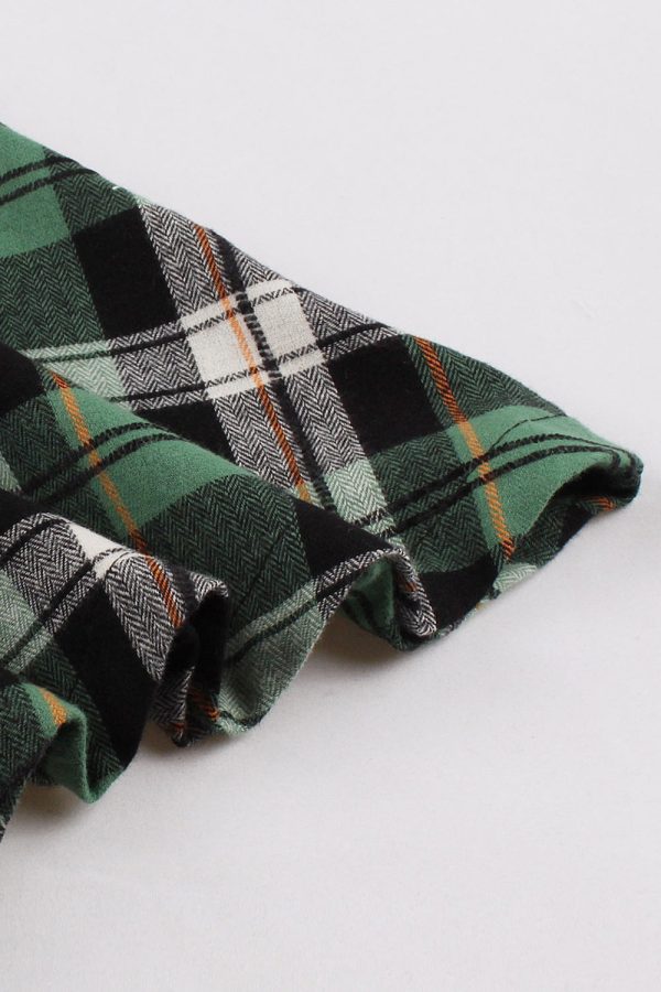 Groene geruite gegolfde jaren 1950 Swing jurk Online-Verkauf – Bild 5