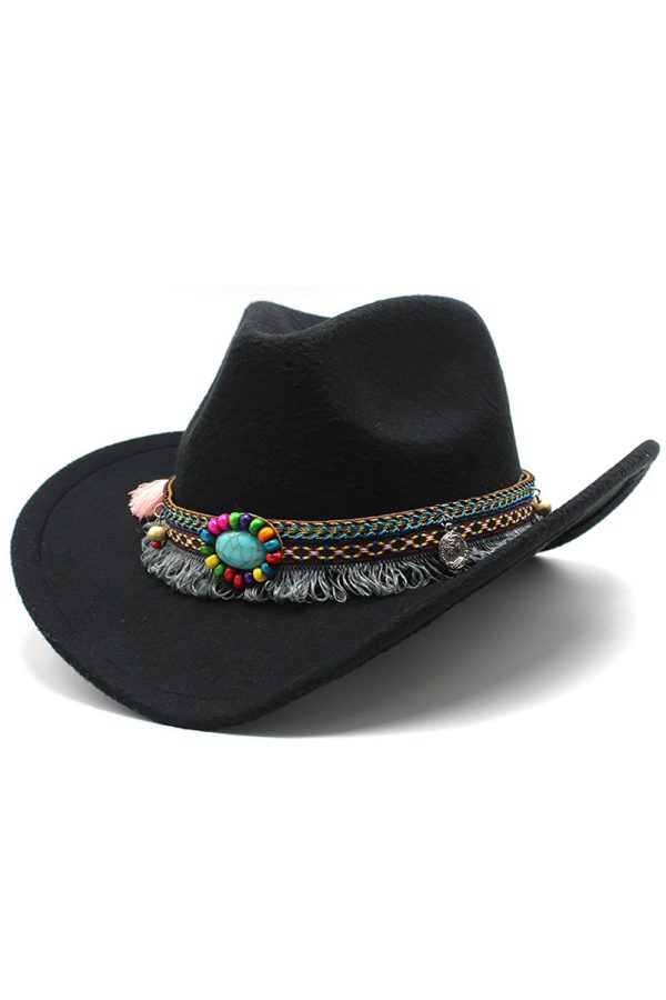 Brede rand Fedora Gentleman Sir Church Vintage Western Cowboy Hoed Online-Schn?ppchen
