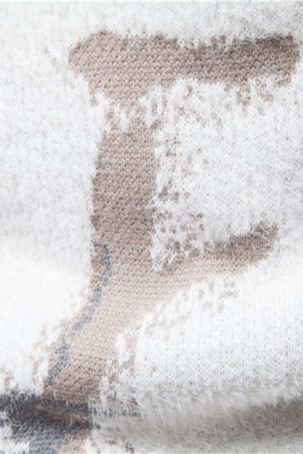 Witte Ronde Hals Slim Fit Heren Trui Online-Verkauf – Bild 5