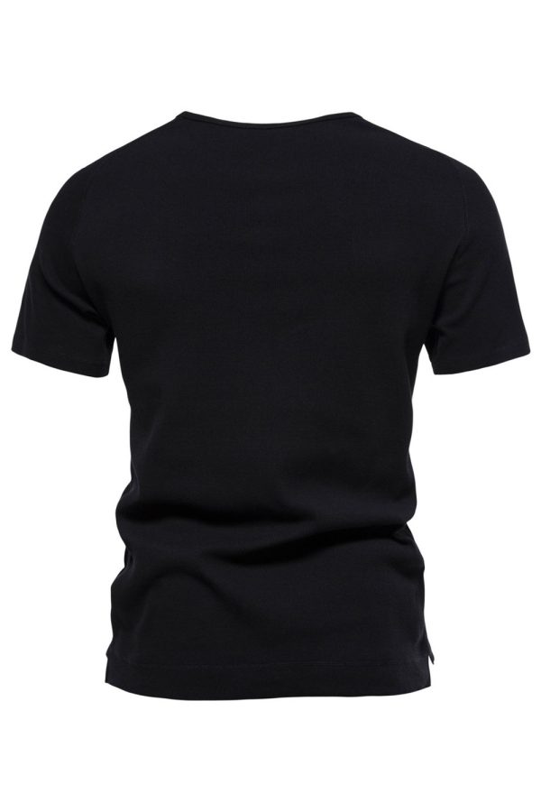 Zwart Katoen Crewneck Korte Mouwen Heren Polo Short Im Angebot – Bild 2