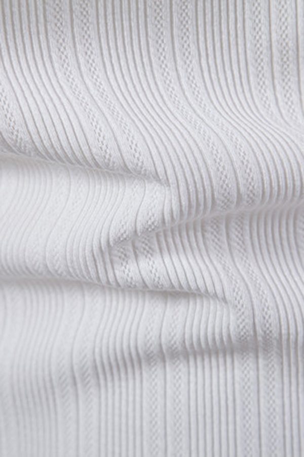Wit gebreid katoenen korte mouwen Slim fit poloshirt voor heren Verkauf – Bild 4
