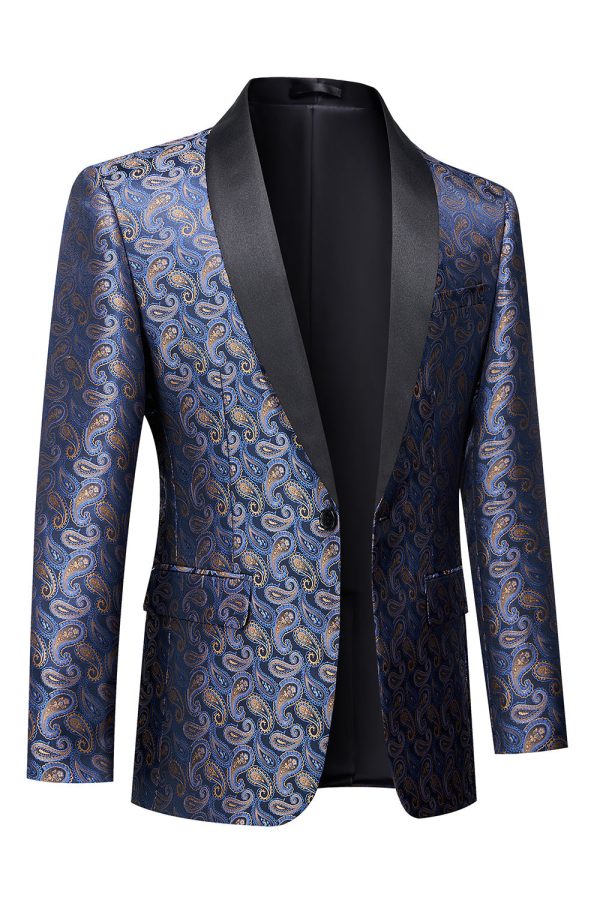 Formele blazer voor heren met marineprint Online-Schn?ppchen – Bild 3