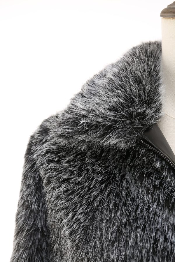 Donkergrijze Faux Fur Turn Collar korte heren jas Schn?ppchen – Bild 5