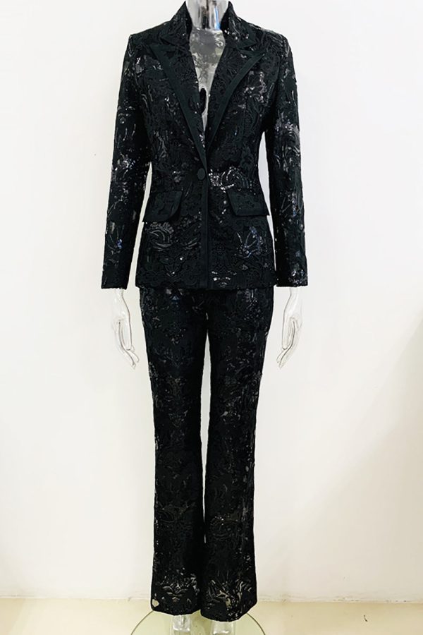 Sparkly Black Lace 2-delige feestpakken voor dames Rabatt – Bild 2