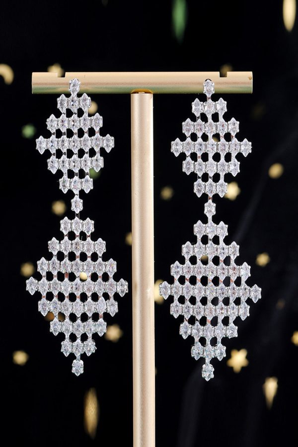Bruids bruiloft gouden plaveisel ingelegde vallende ster hanger oorbellen Rabatt – Bild 5