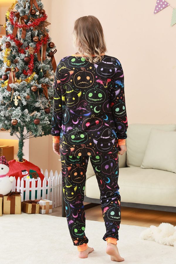Halloween Familie Pompoen Bedrukte Pyjama s Set Verkauf – Bild 3