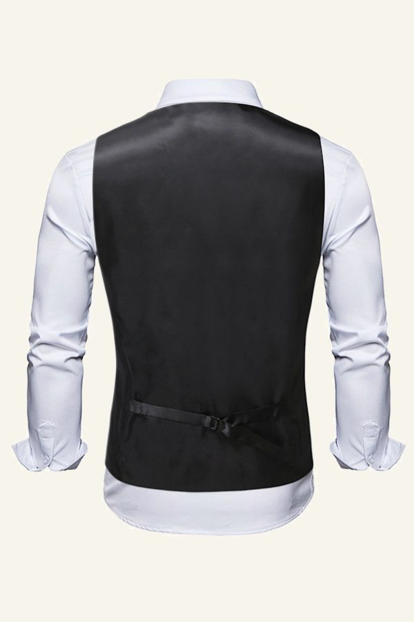 Single Breasted Slim Fit Print Heren Pak Vest Online – Bild 2