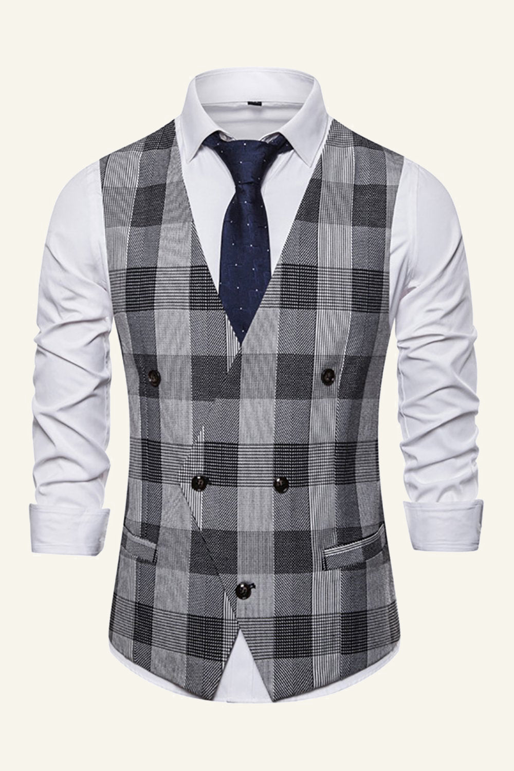 Revers Bruin Heren Check Vest Im Angebot