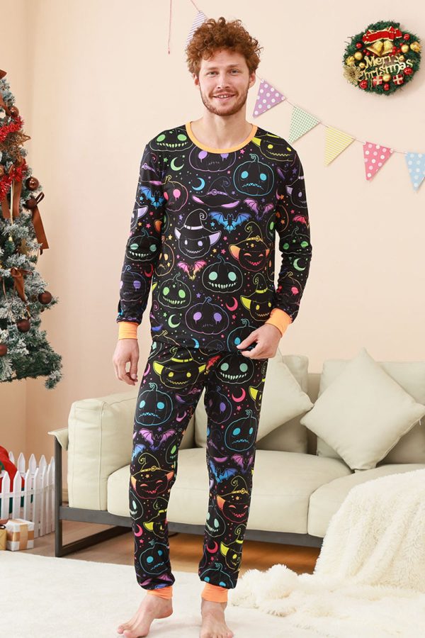 Halloween Familie Pompoen Bedrukte Pyjama s Set Verkauf – Bild 4