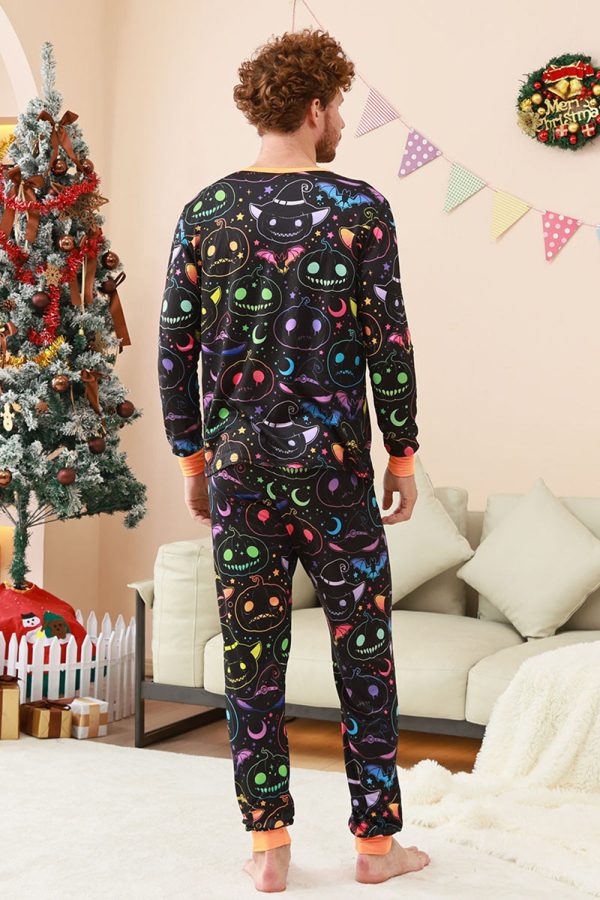 Halloween Familie Pompoen Bedrukte Pyjama s Set Verkauf – Bild 5