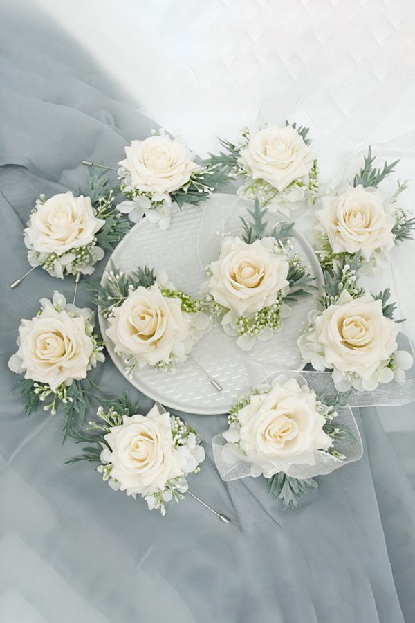 Ivoor pols corsage en mannen cortonnière Set voor Prom Party Mode – Bild 3