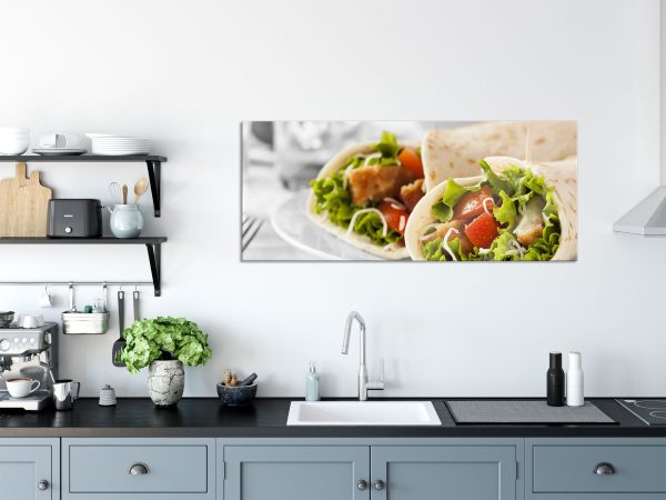 Köstliche Wraps, Glasbild Panorama Online-Schn?ppchen – Bild 3