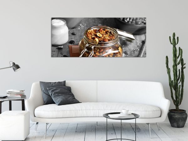Süßes Müsli im Glas, Glasbild Panorama Online-Verkauf – Bild 2