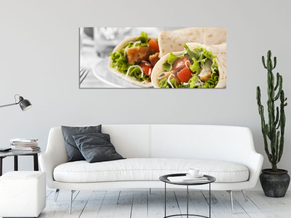 Köstliche Wraps, Glasbild Panorama Online-Schn?ppchen – Bild 2