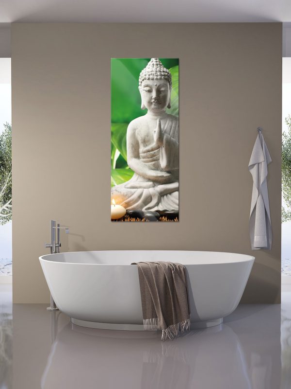 Seerose Buddha Statue, Glasbild Panorama Mode – Bild 4