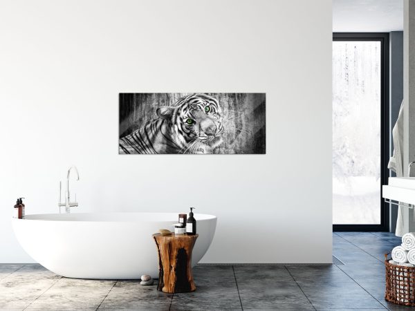 schöner neugieriger Tiger, Glasbild Panorama Online – Bild 4