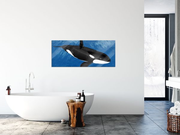 schöner Orca im Meer, Glasbild Panorama Rabatt – Bild 4