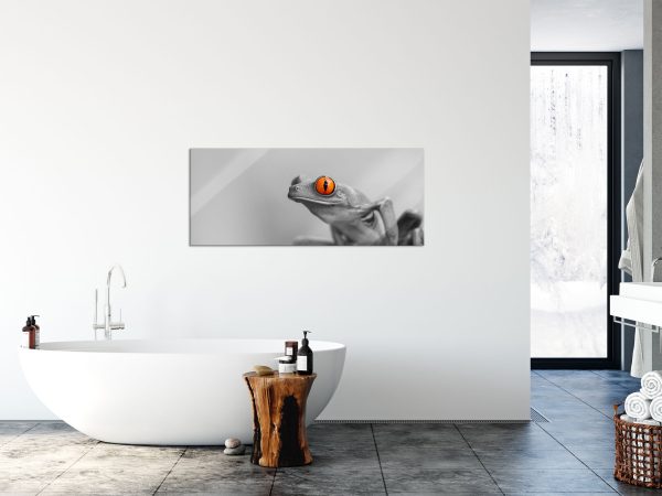 süßer Frosch auf Zweig, Glasbild Panorama Jetzt online – Bild 4