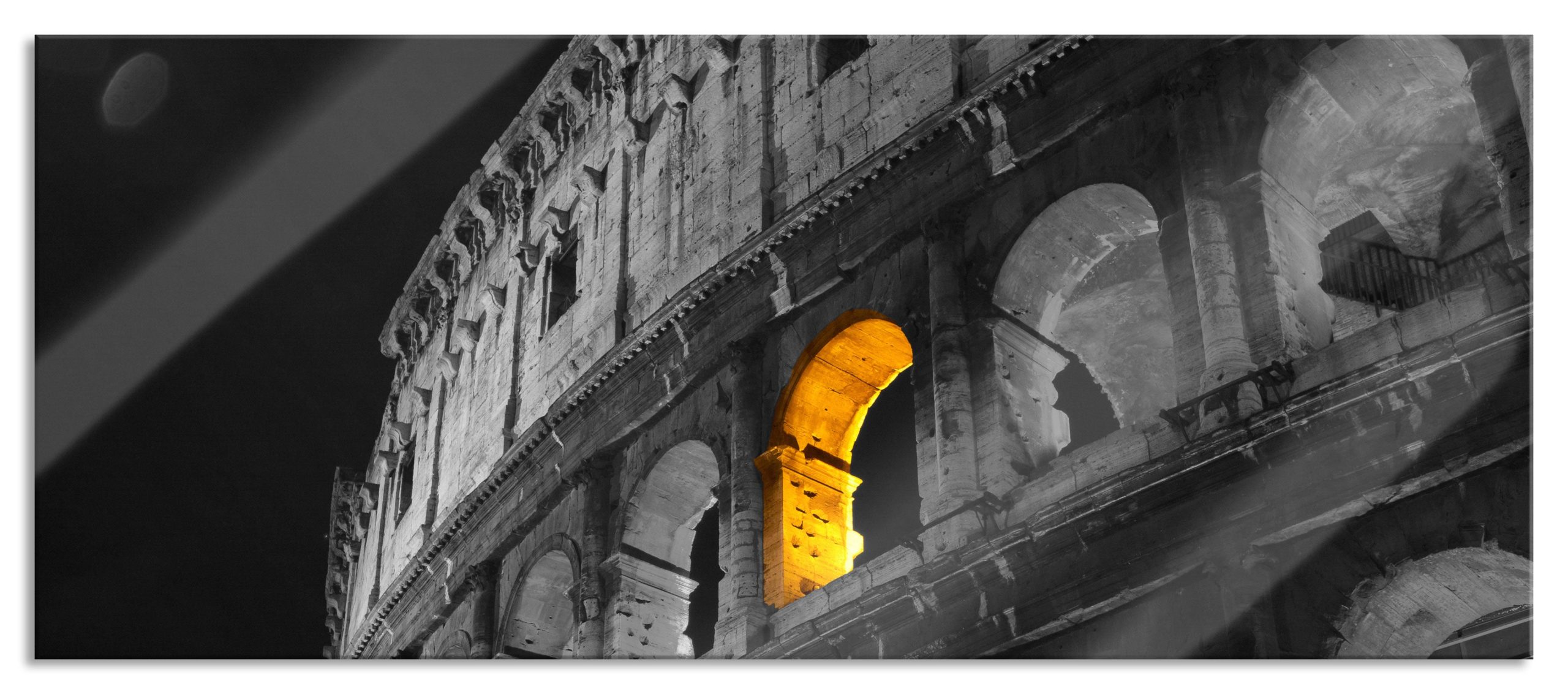 schönes Amphitheater in Rom, Glasbild Panorama Online