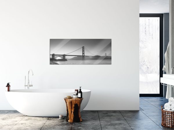 wunderschöne Golden Gate Bridge, Glasbild Panorama Rabatt – Bild 4