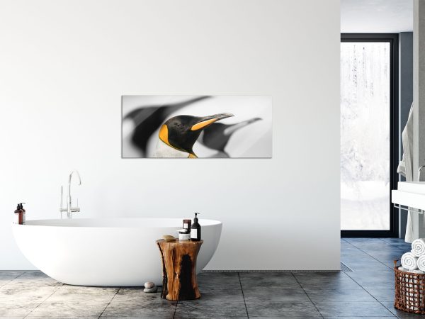 wunderschöne Kaiserpinguine, Glasbild Panorama Rabatt – Bild 4