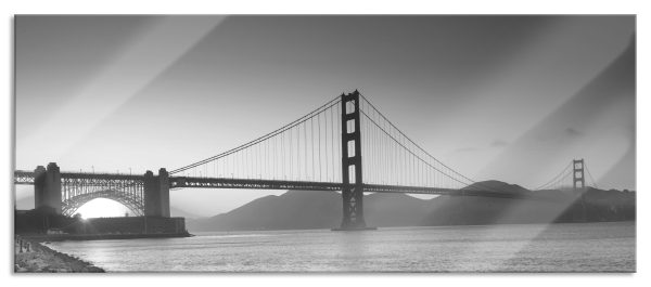 wunderschöne Golden Gate Bridge, Glasbild Panorama Rabatt