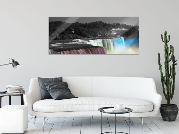 wunderschöne Niagara Fälle, Glasbild Panorama Im Angebot – Bild 2