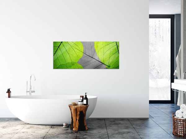 schöne zarte Blätter, Glasbild Panorama Im Angebot – Bild 4