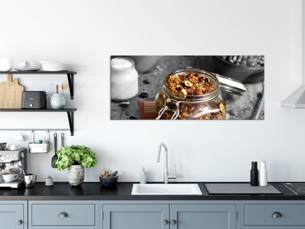 Süßes Müsli im Glas, Glasbild Panorama Online-Verkauf – Bild 3