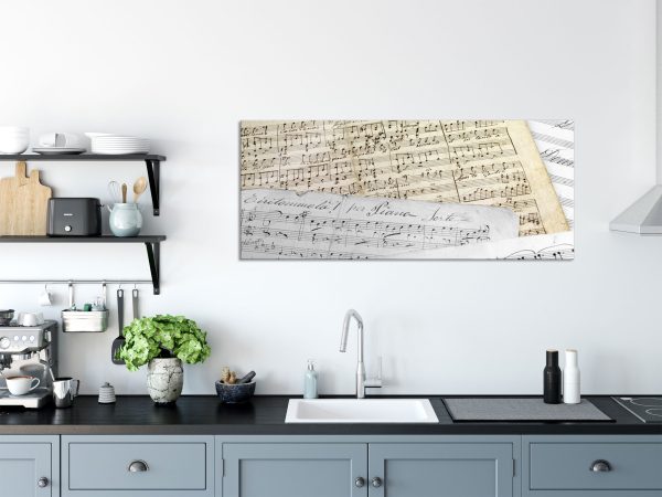schöne alte Notenblätter, Glasbild Panorama Im Angebot – Bild 3
