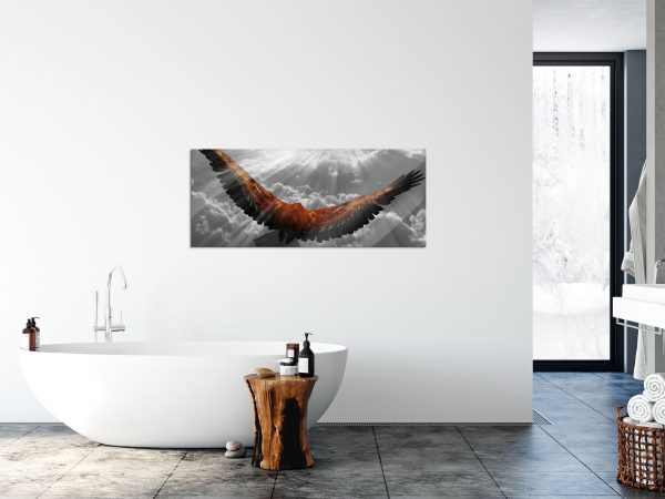 anmutiger Adler über den Wolken, Glasbild Panorama Zu verkaufen – Bild 4