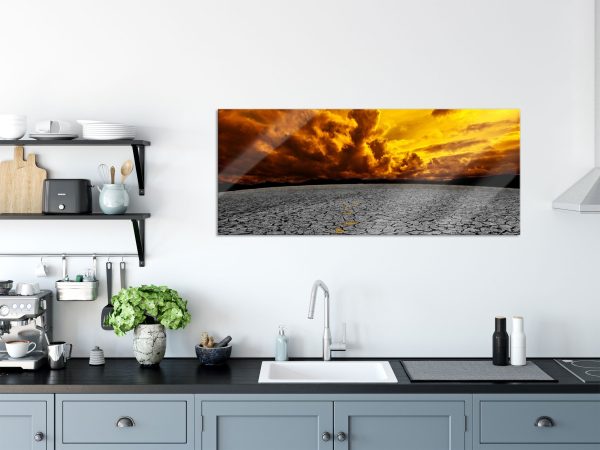 ausgetrocknete Landschaft, Glasbild Panorama Zu verkaufen – Bild 3