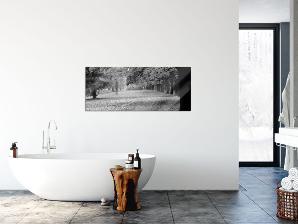 schöner Park im Herbst, Glasbild Panorama Rabatt – Bild 4