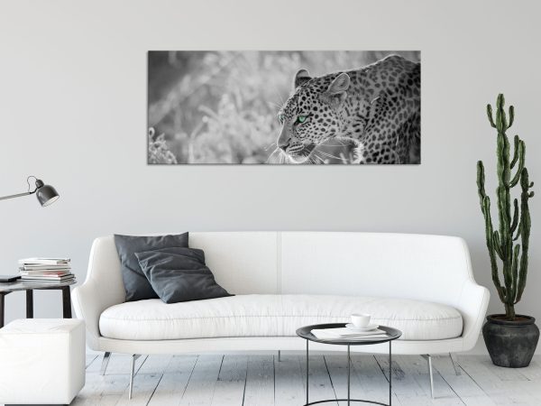 schleichender Leopard, Glasbild Panorama Im Angebot – Bild 2