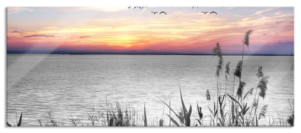 Steg mit Ausblick auf das Meer, Glasbild Panorama Angebot