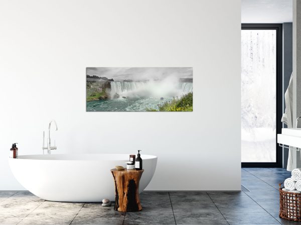 Niagara Fälle Schwarz Weiß mit Effekt, Glasbild Panorama Im Angebot – Bild 4
