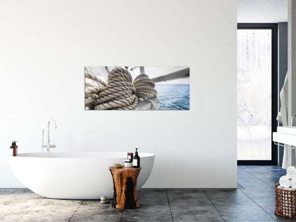 Tau Seile auf einem Schiff, Glasbild Panorama Angebot – Bild 4